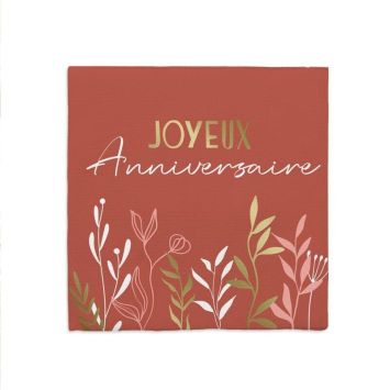 Pack de 10 serviettes - Joyeux Anniversaire - Collection Terracotta | jourdefete.com