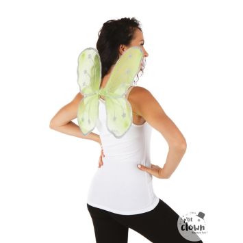 Ailes de papillon vertes scintillantes et légères | jourdefete.com