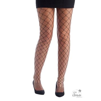 Paire de collants noirs en résille avec grandes mailles