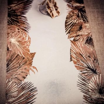 Chemin de table - Palm Leaf - Sable et Or