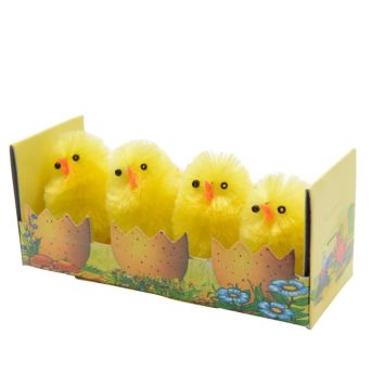 Lot de 4 poussins jaunes - 4 cm | jourdefete.com