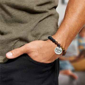 Bracelet médaillon "Papa Cool" / "Papa Parfait" - Collection Papa Parfait - Modèle Aléatoire