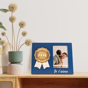 Cadre photo "Certifié meilleur Papa du monde" - Collection Papa Parfait