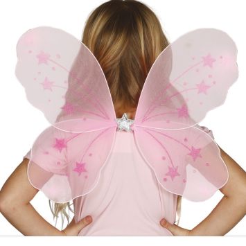 Paire d'ailes roses de papillon pour enfant - 40 x 34 cm