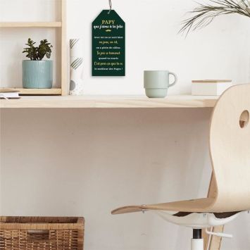 Plaque en bois - Papy que j'aime à la folie - Collection Mon Papy