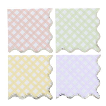 Serviettes en papier vichy pour une table de Pâques chic | jourdefete.com