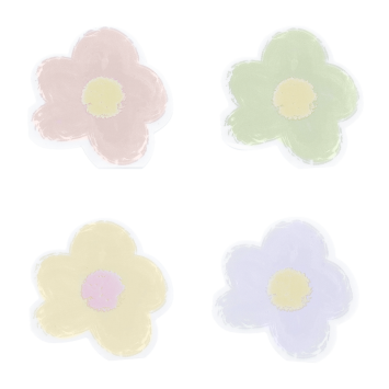 Serviettes cocktail en papier en forme de fleurs pour une table de Pâques fleurie | jourdefete.com