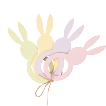 Ronds de serviette en bois en forme de lapins pour Pâques | jourdefete.com