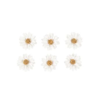 6 marguerites adhésives en papier - Diamètre 3 cm