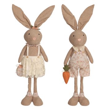 Décoration à poser de Pâques - Lapin éponge "Liberty" debout avec jambes télescopiques - 120 cm - Modèle Aléatoire