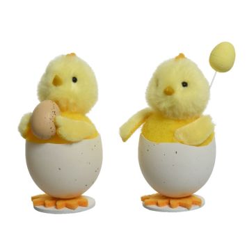 Poussin en mousse dans une coquille d'œuf pour Pâques - 10 cm | jourdefete.com