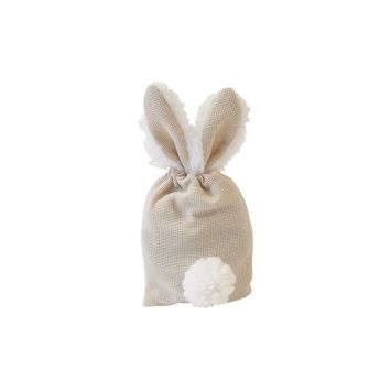 Sachet en forme de lapin avec pompon - 20 x 10 x 3 cm - Pâques