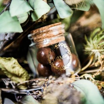 Fiole en Verre avec Bouchon en Liège - Parrain - Or