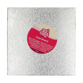 Cake Board Carré argenté 25x25 cm | jourdefete.com