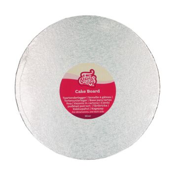 Semelle à gâteau ronde de 25 cm argent 3 mm pour présentation élégante de gâteaux | jourdefete.com