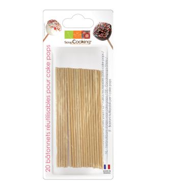 Bâtonnets réutilisables en bois pour cake pops | jourdefete.com