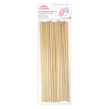Bâtonnets en bois pour barbes à papa maison | jourdefete.com