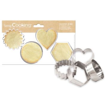 4 emporte-pièces en inox pour biscuits et pâtisseries