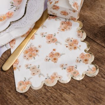 16 serviettes en papier FSC® - 33 x 33 cm - Collection Peachy