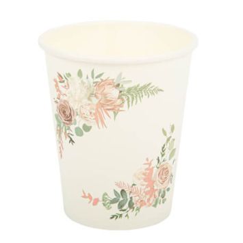 8 gobelets de 255 ml collection peony | jourdefete.com
