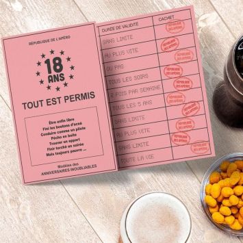 Permis humoristique d'anniversaire - Âge au choix