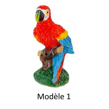 Perroquet en Résine - Rouge et Bleu - Modèle au choix