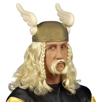 Perruque Blonde de Gaulois Malin avec sa Moustache - Taille Unique Adulte