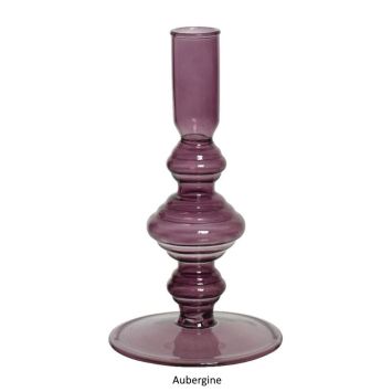 Bougeoir en verre - 16 cm - Couleur au choix