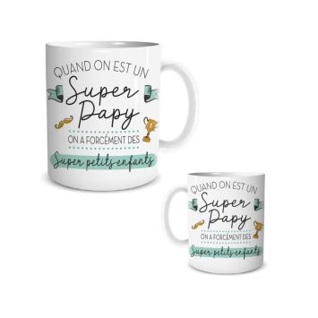 mug super papy ou mamie modele au choix | jourdefete.com