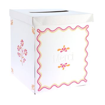 Urne mariage Pink Lemonade Merci blanc citron orange framboise et or | jourdefete.com