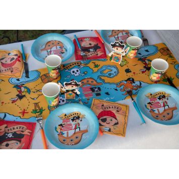 10 assiettes en carton - Petit Pirate - 22,5 cm
