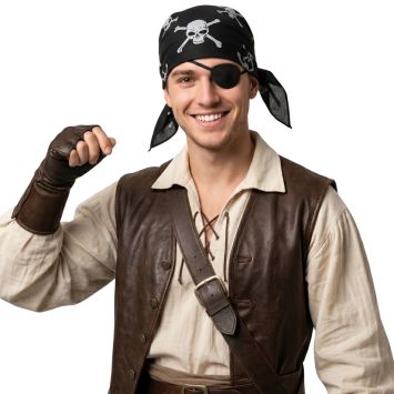 Bandana noir de Pirate avec têtes de mort