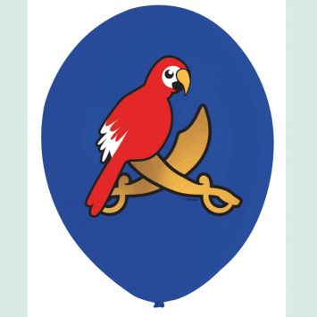 6 Ballons en latex - Collection Pirate rouge - 27 cm