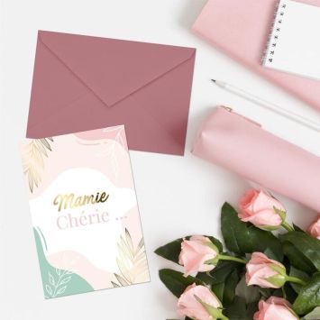 Carte et enveloppe - Mamie Chérie