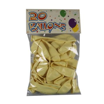 20 Ballons de Baudruche Jaune Pâle 