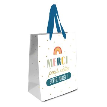 Pochette cadeau - Merci pour cette super année - Modèle Grand - Collection Merci pour cette année
