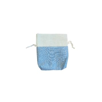 5 pochons en toile de jute - Bleu | jourdefete.com