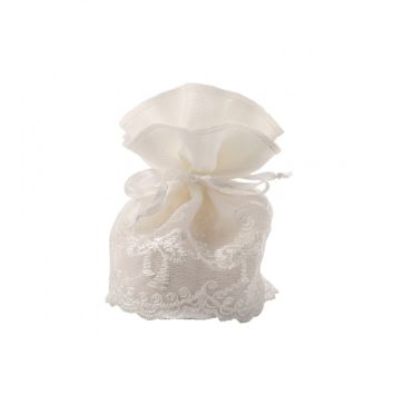 4 Pochons en Dentelle Robe Ecru