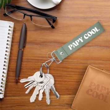 Porte-clés avec lanière "Papy Cool" - Collection Papy d'Amour