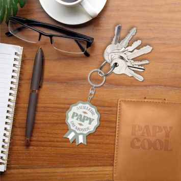 Porte-clés "Meilleur Papy du monde" - Collection Papy d'Amour