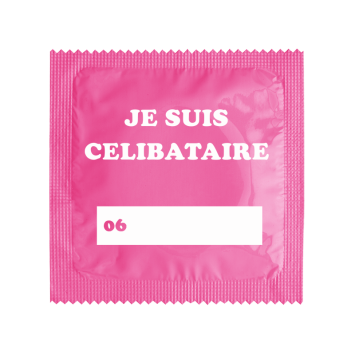 Préservatif Humoristique "Je Suis Célibataire" Rose