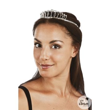 Diadème de princesse argenté avec strass
