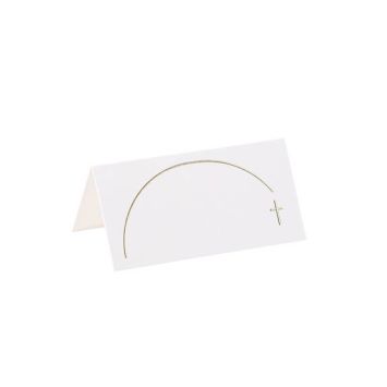 10 Marque-Places - Collection Communion Pureté Blanc et Or