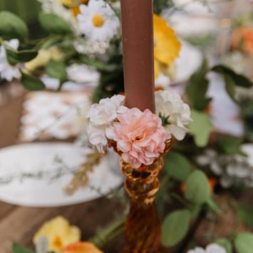 6 hortensias sur tige - 10 x 8 cm - Couleur au choix