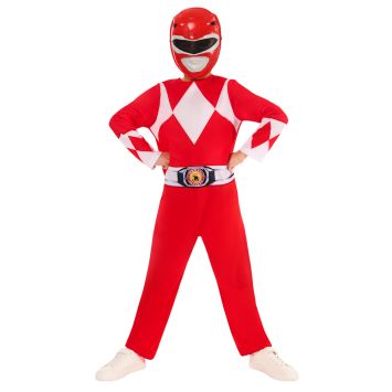 Costume enfant sous licence Power Rangers en tenue rouge avec masque | jourdefete.com