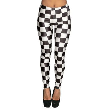 Legging à damier noir et blanc | jourdefete.com