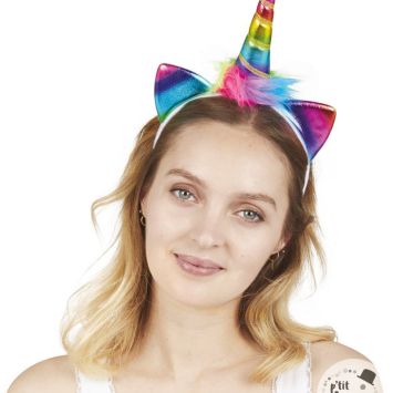 Serre-tête de licorne arc-en-ciel
