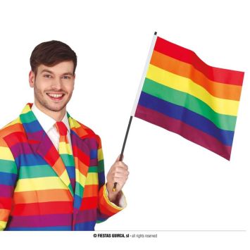 Drapeau arc-en-ciel - 35 x 45 cm | jourdefete.com