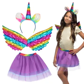 Déguisement Licorne Arc-en-ciel Enfant – Tutu, Ailes et Diadème | jourdefete.com