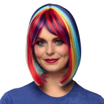Une jolie perruque arc-en-ciel pour femme pour le carnaval | jourdefete.com